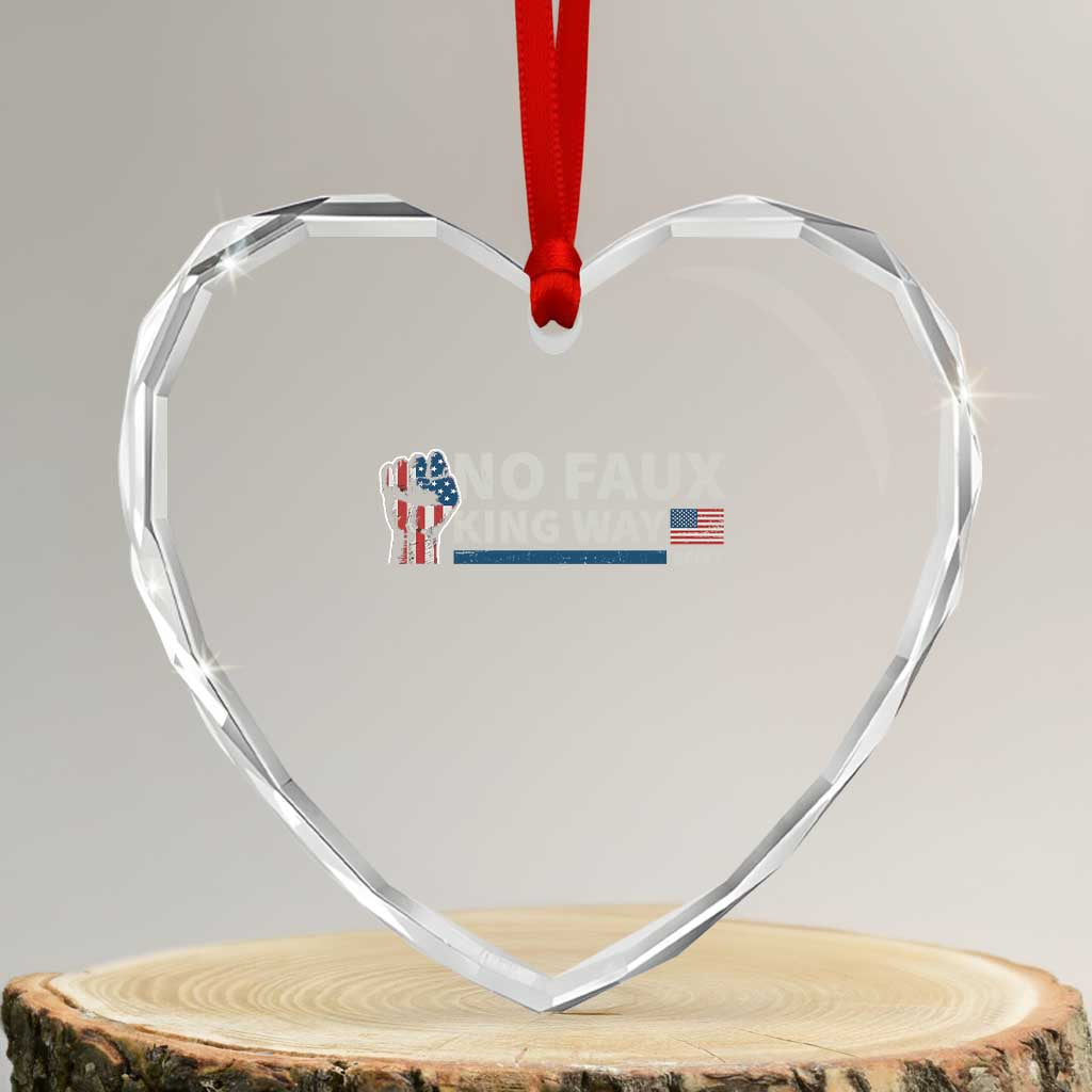 Funny No Faux King Way 8647 Heart Crystal Glass Ornament Vintage American Flag - Wonder Print Shop