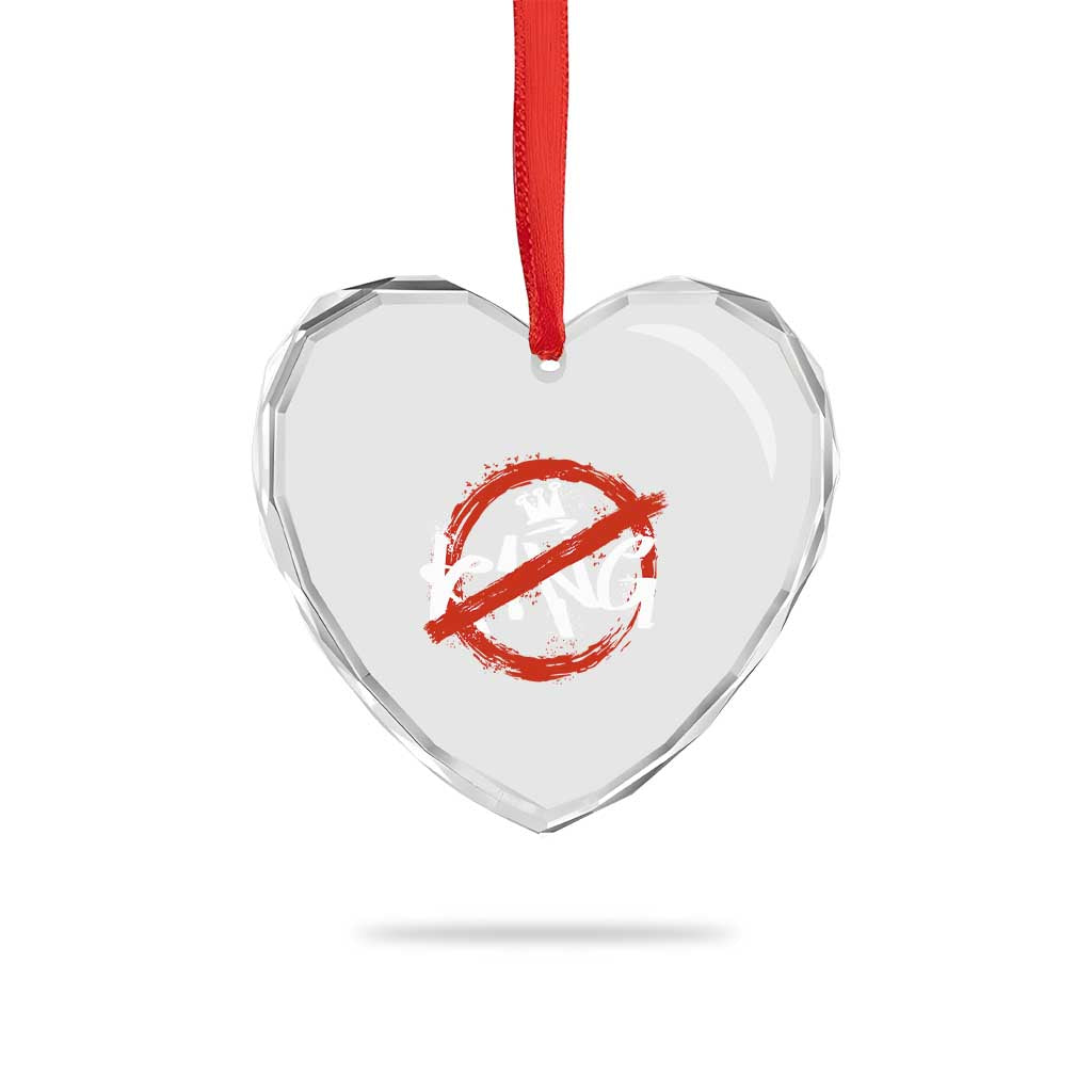 Funny No King Graffiti Style Crown Heart Crystal Glass Ornament - Wonder Print Shop