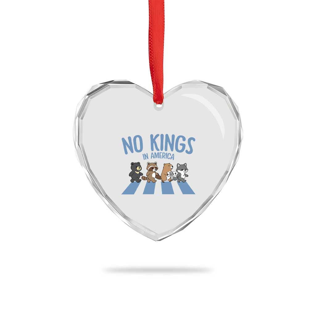 Funny No Kings Cute Forest Animals Heart Crystal Glass Ornament Gift For Animal Lovers