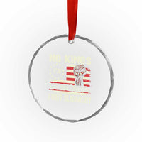 Funny No Kings Fight Oligarchy Crystal Glass Ornament Betsy Ross Flag Hand Fist - Wonder Print Shop