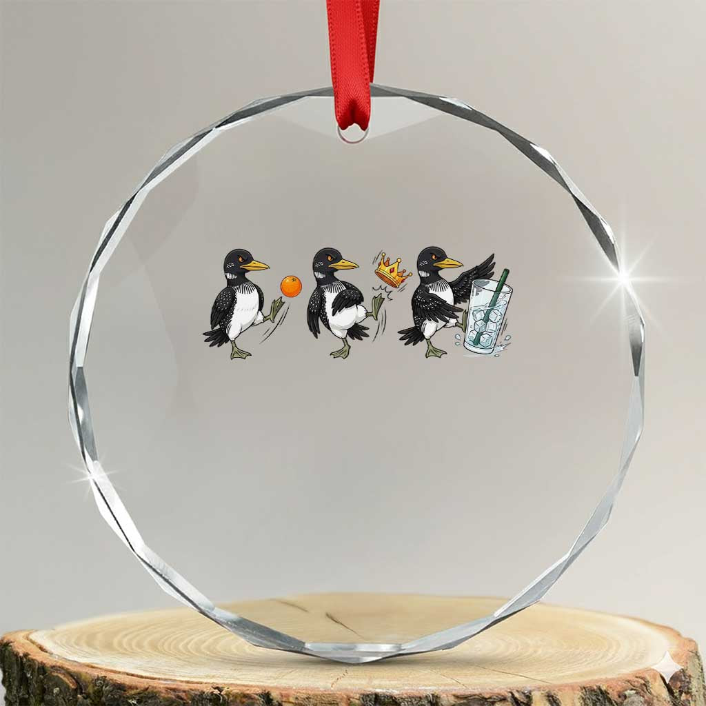 Funny No Kings MN Rebel Loon Crystal Glass Ornament Minnesota State Pride