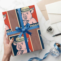 Funny No Kings Quiet Piggy Meme Wrapping Paper Roll Political Humor Gift - Wonder Print Shop