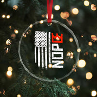Funny Nope No Kings Vintage American Flag Crystal Glass Ornament - Wonder Print Shop