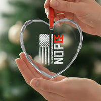 Funny Nope No Kings Vintage American Flag Heart Crystal Glass Ornament - Wonder Print Shop