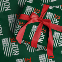 Funny Nope No Kings Vintage American Flag Wrapping Paper Roll - Wonder Print Shop