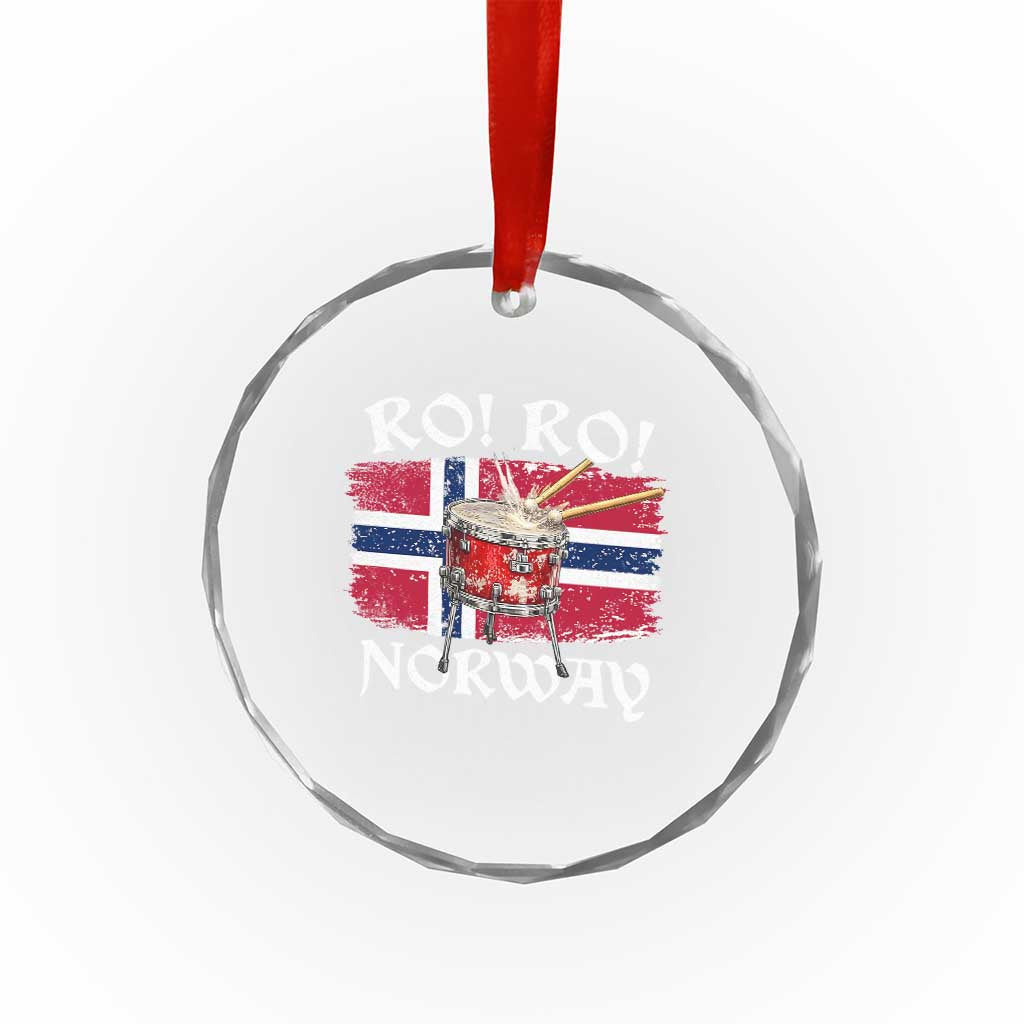 Funny Norway Drummer Ro Ro Crystal Glass Ornament Patriotic Norge Norwegian Flag Rowing Support