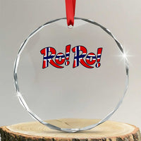 Funny Norway Flag Ro Ro Typography Graphic Crystal Glass Ornament Norge Norwegian Flag Football Fans