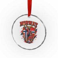 Funny Norway Norwegian Moose Crystal Glass Ornament Soccer Fan Game Day Gift