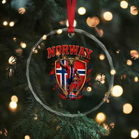 Funny Norway Norwegian Moose Crystal Glass Ornament Soccer Fan Game Day Gift