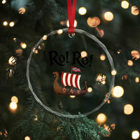 Funny Norwegian Viking Longship Ro Ro Crystal Glass Ornament Retro Norge Norway Flag Football Fans