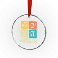 Funny Number Pi Crystal Glass Ornament I Ate Some Pie and It Was Delicious Funny PI Day Math Pun - Wonder Print Shop