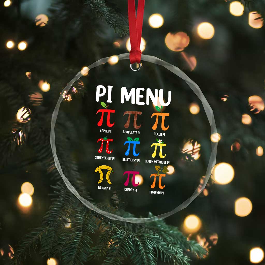 Funny Number Pi Crystal Glass Ornament Pi Menu 3.14 Pi Symbol - Math Teacher Happy Pi Day - Wonder Print Shop
