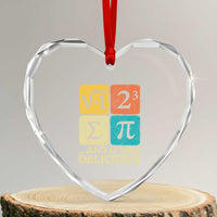 Funny Number Pi Heart Crystal Glass Ornament I Ate Some Pie and It Was Delicious Funny PI Day Math Pun - Wonder Print Shop