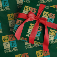 Funny Number Pi Wrapping Paper Roll I Ate Some Pie and It Was Delicious Funny PI Day Math Pun - Wonder Print Shop