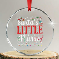 Funny Nurse Christmas Crystal Glass Ornament Santa Little Nurse - Wonder Print Shop