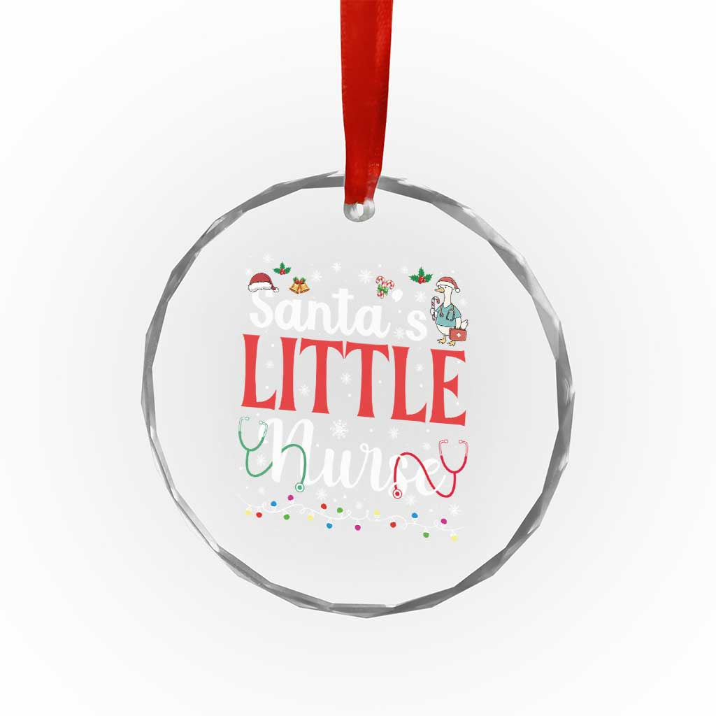 Funny Nurse Christmas Crystal Glass Ornament Santa Little Nurse - Wonder Print Shop