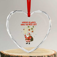 Funny Nurse Christmas Heart Crystal Glass Ornament Nurses Always Make The Nice List - Wonder Print Shop