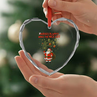Funny Nurse Christmas Heart Crystal Glass Ornament Nurses Always Make The Nice List - Wonder Print Shop
