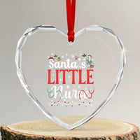 Funny Nurse Christmas Heart Crystal Glass Ornament Santa Little Nurse - Wonder Print Shop