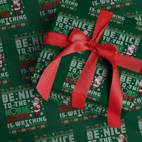 Funny Nurse Christmas Wrapping Paper Roll Be Nice To The Nurse Santa Is Watching - Wonder Print Shop