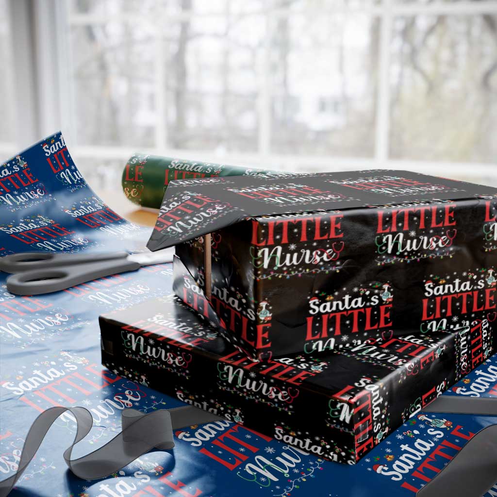 Funny Nurse Christmas Wrapping Paper Roll Santa Little Nurse - Wonder Print Shop