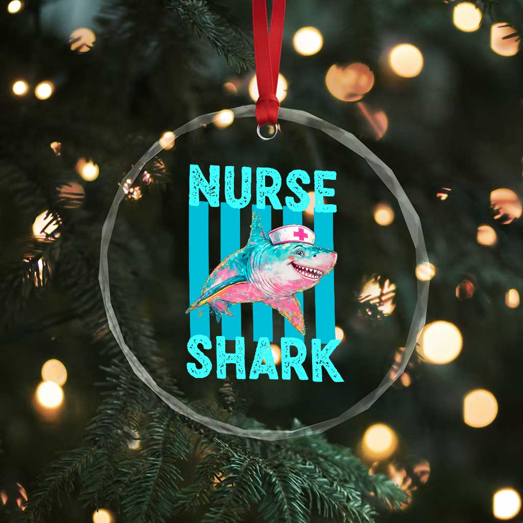 Funny Nurse Shark Crystal Glass Ornament Medical Worker Appreciation Gift