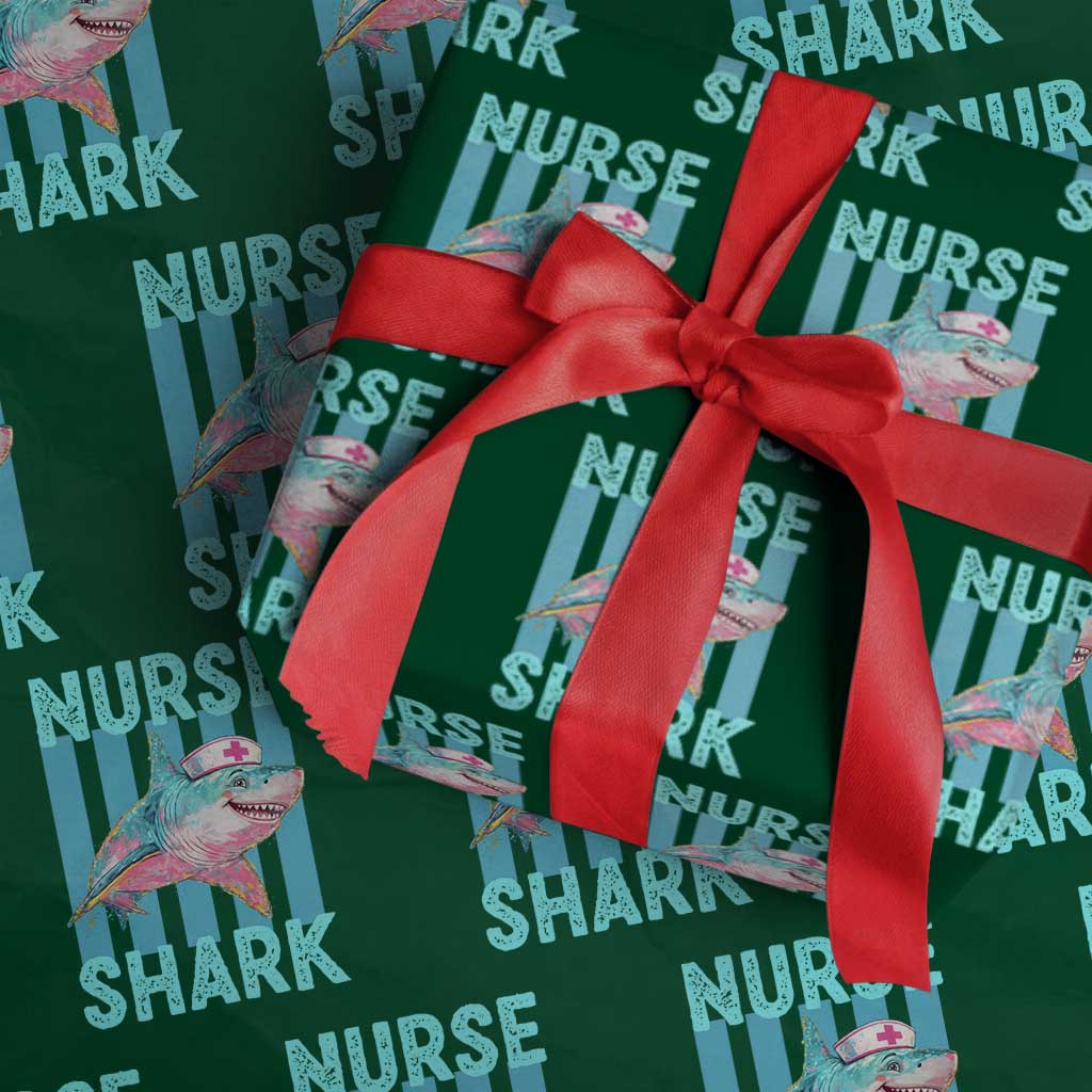Funny Nurse Shark Wrapping Paper Roll Medical Worker Appreciation Gift