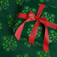 Funny Nurse St Patricks Day Wrapping Paper Roll Nursing Stethoscope Green Clover Shamrock