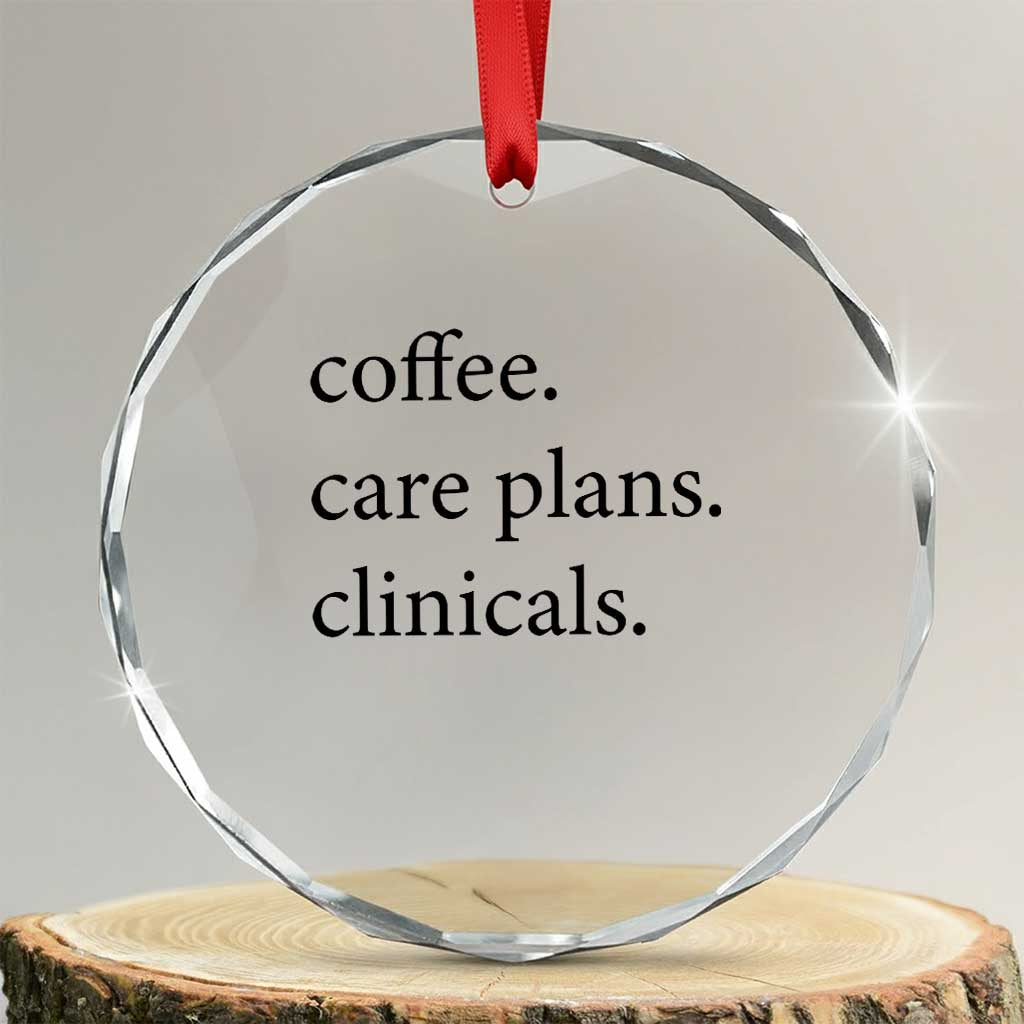 Funny Nursing School Life Crystal Glass Ornament Coffee Care Plans And Clinicals