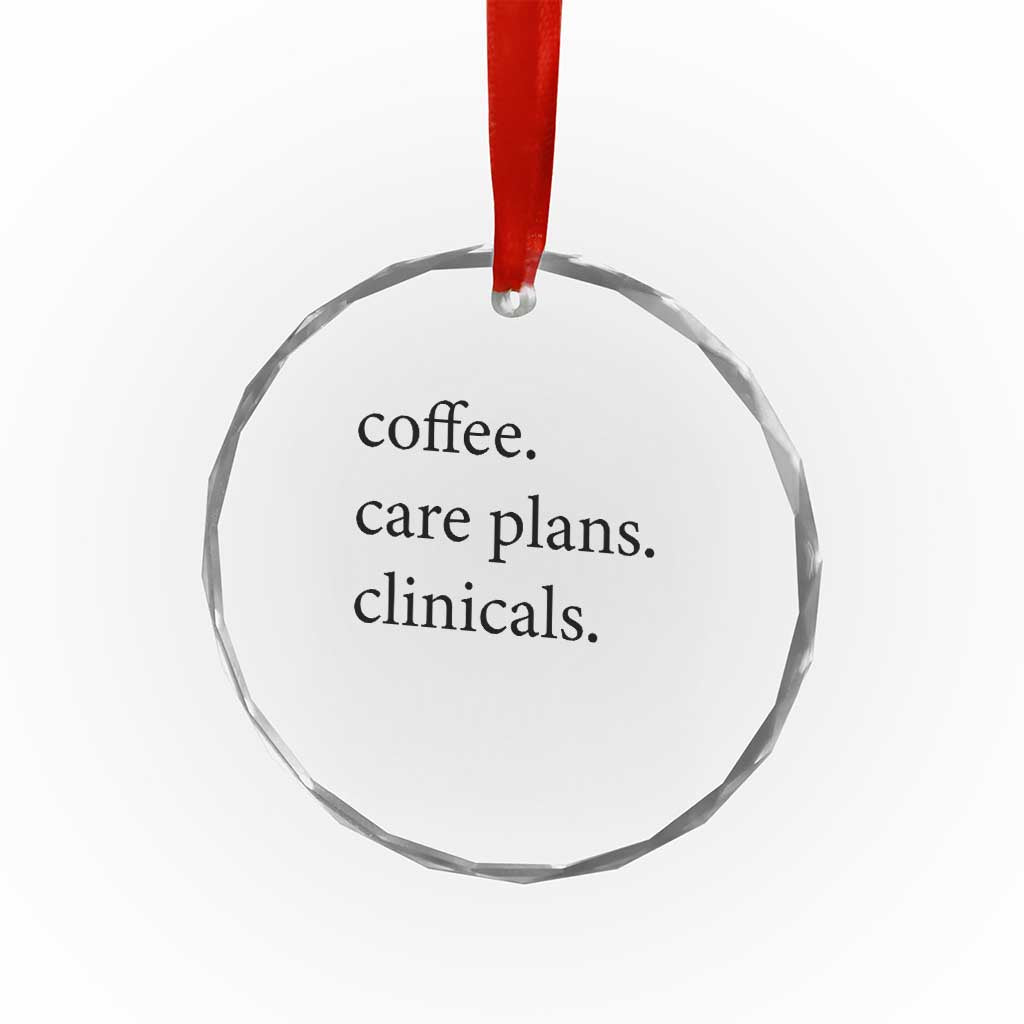 Funny Nursing School Life Crystal Glass Ornament Coffee Care Plans And Clinicals