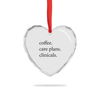 Funny Nursing School Life Heart Crystal Glass Ornament Coffee Care Plans And Clinicals