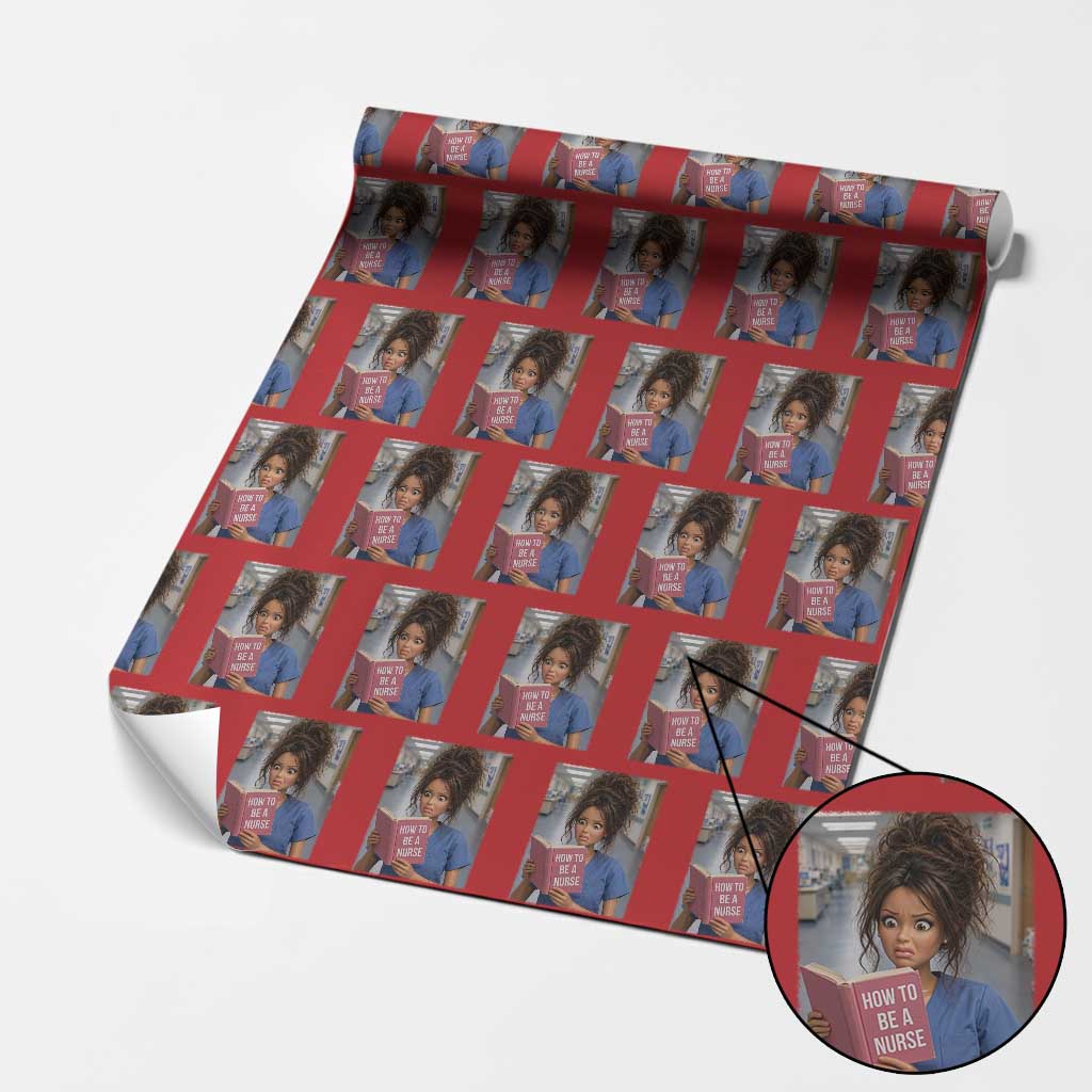 Funny Nursing Student Doll Face Meme Wrapping Paper Roll Future Nurse Gift