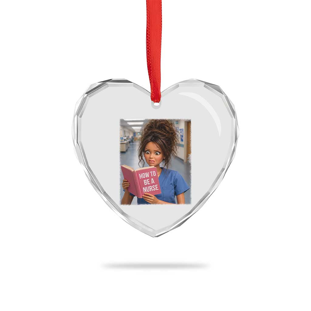 Funny Nursing Student Doll Face Meme Heart Crystal Glass Ornament Future Nurse Gift