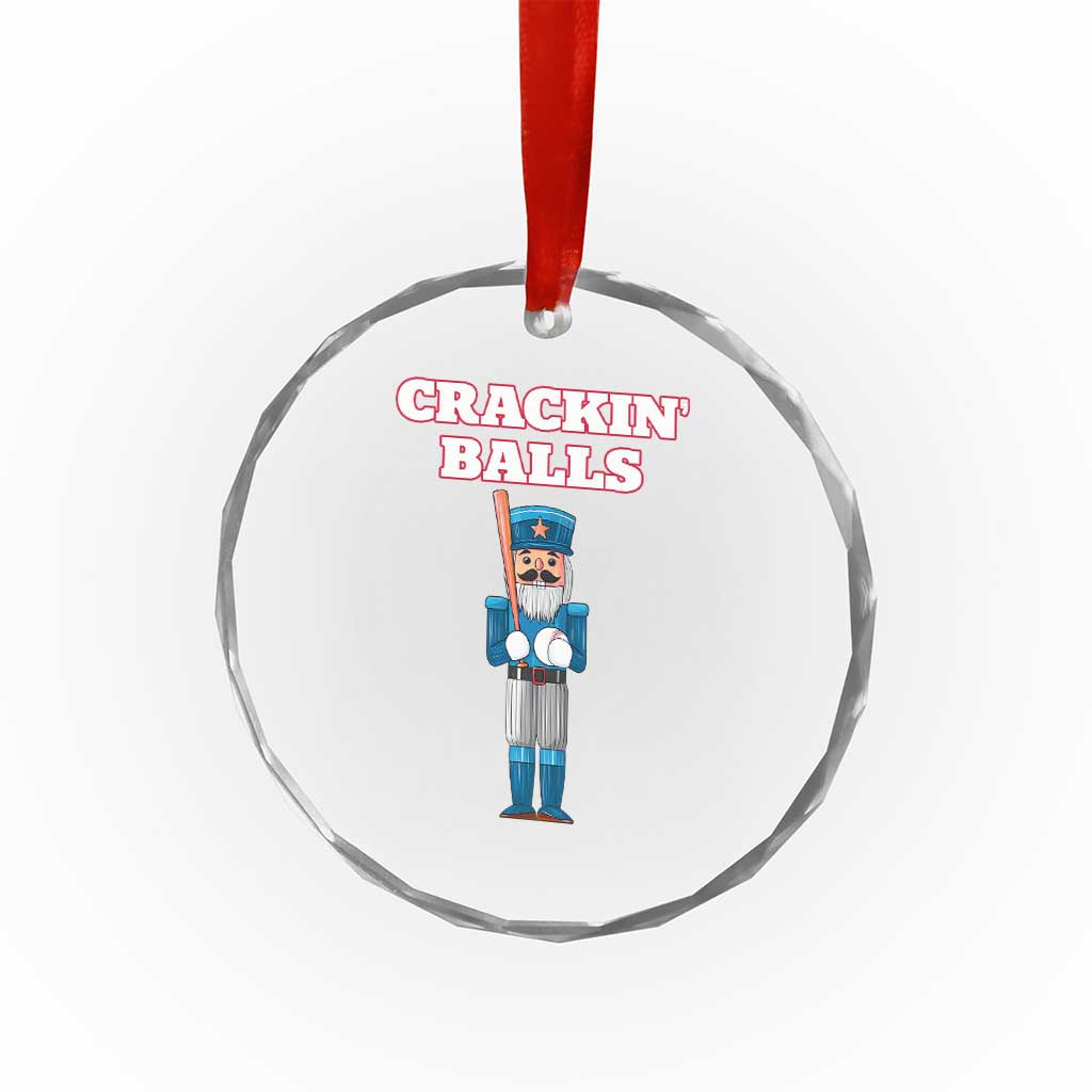 Funny Nutcracker Baseball Crystal Glass Ornament Crackin' Balls Baseball Players TS11