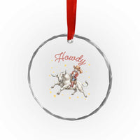 Funny Nutcracker Bull Riding Crystal Glass Ornament Howdy Western Christmas Holiday Gift - Wonder Print Shop