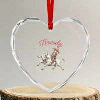 Funny Nutcracker Bull Riding Heart Crystal Glass Ornament Howdy Western Christmas Holiday Gift - Wonder Print Shop