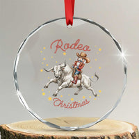 Funny Nutcracker Bull Riding Rodeo Christmas Crystal Glass Ornament Western Holiday Gift - Wonder Print Shop
