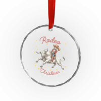 Funny Nutcracker Bull Riding Rodeo Christmas Crystal Glass Ornament Western Holiday Gift - Wonder Print Shop