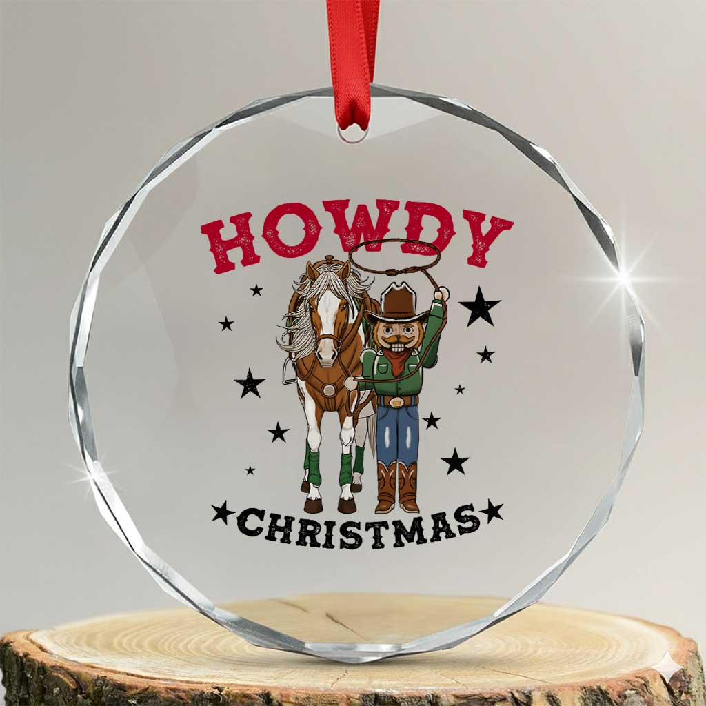 Funny Nutcracker Cowboy Howdy Christmas Crystal Glass Ornament Western Holiday Gift - Wonder Print Shop