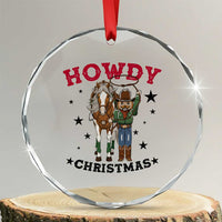 Funny Nutcracker Cowboy Howdy Christmas Crystal Glass Ornament Western Holiday Gift - Wonder Print Shop