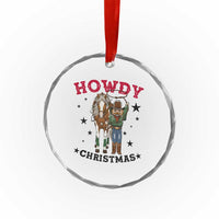 Funny Nutcracker Cowboy Howdy Christmas Crystal Glass Ornament Western Holiday Gift - Wonder Print Shop