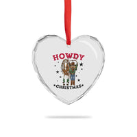 Funny Nutcracker Cowboy Howdy Christmas Heart Crystal Glass Ornament Western Holiday Gift - Wonder Print Shop