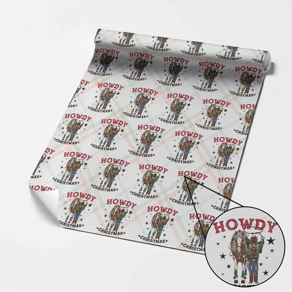 Funny Nutcracker Cowboy Howdy Christmas Wrapping Paper Roll Western Holiday Gift - Wonder Print Shop