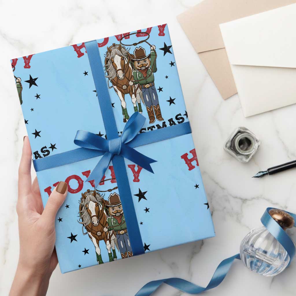 Funny Nutcracker Cowboy Howdy Christmas Wrapping Paper Roll Western Holiday Gift - Wonder Print Shop