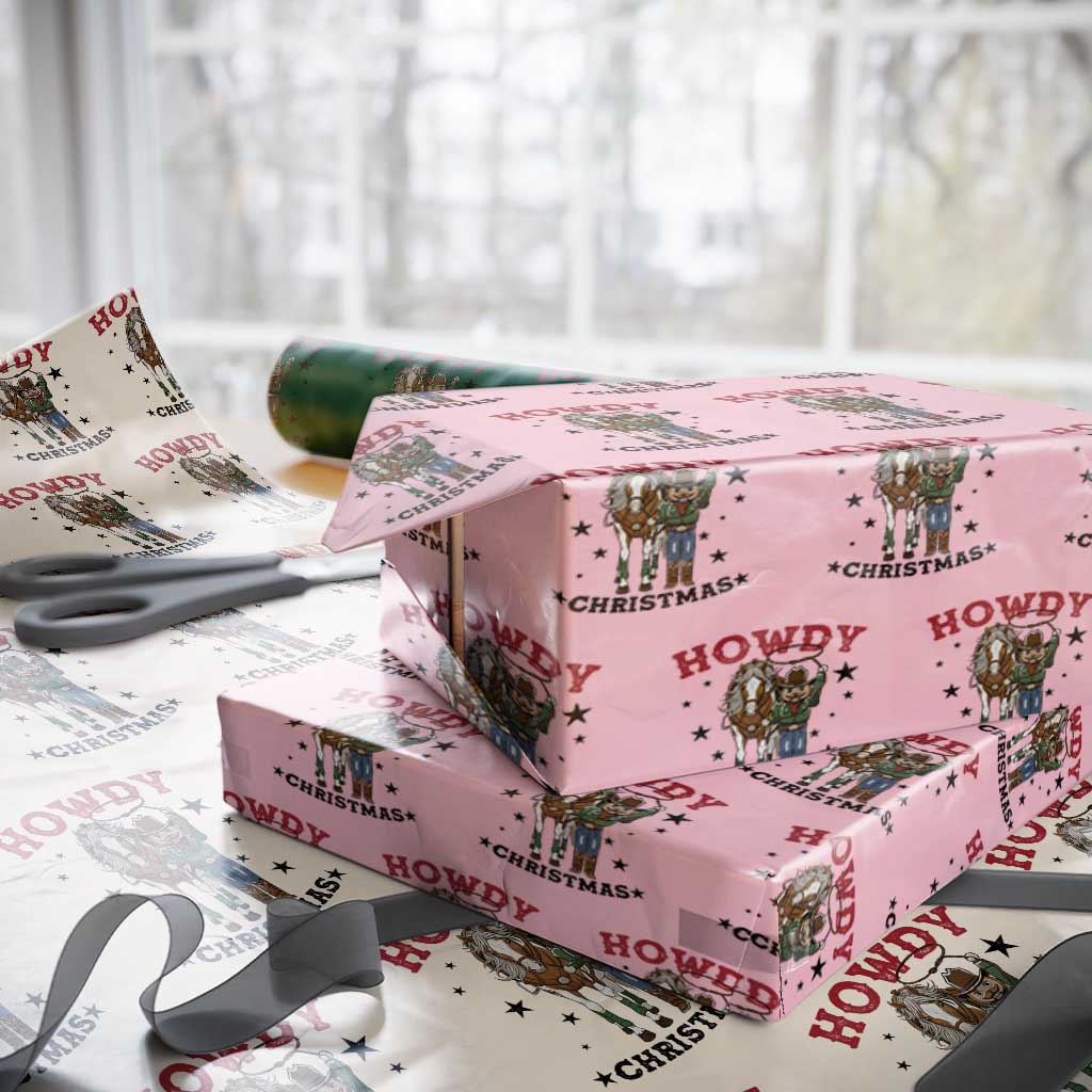 Funny Nutcracker Cowboy Howdy Christmas Wrapping Paper Roll Western Holiday Gift - Wonder Print Shop