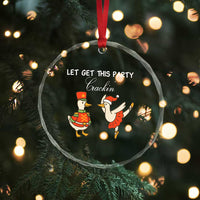 Funny Nutcracker Goose Christmas Crystal Glass Ornament Let Get This Party Crackin - Wonder Print Shop