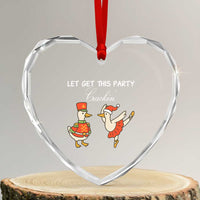 Funny Nutcracker Goose Christmas Heart Crystal Glass Ornament Let Get This Party Crackin - Wonder Print Shop