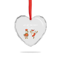 Funny Nutcracker Goose Christmas Heart Crystal Glass Ornament Let Get This Party Crackin - Wonder Print Shop