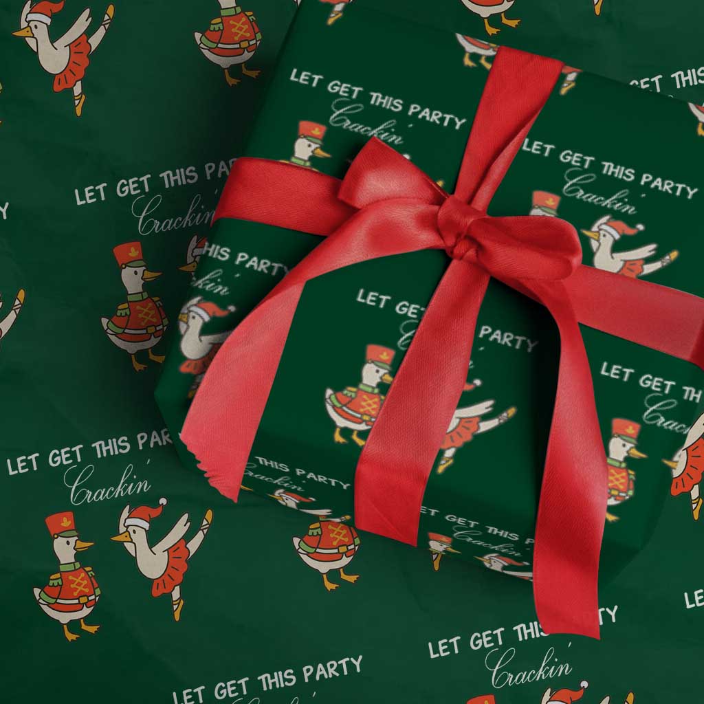 Funny Nutcracker Goose Christmas Wrapping Paper Roll Let Get This Party Crackin - Wonder Print Shop