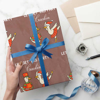 Funny Nutcracker Goose Christmas Wrapping Paper Roll Let Get This Party Crackin - Wonder Print Shop